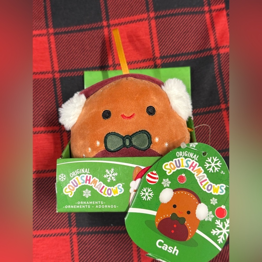 Squishmallow Christmas Plush Ornament Gingerbread man “Cash” BRAND NEW in box